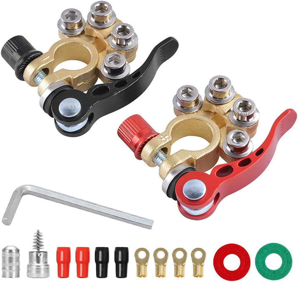 Car Battery Terminal 2 Pcs 4 Way