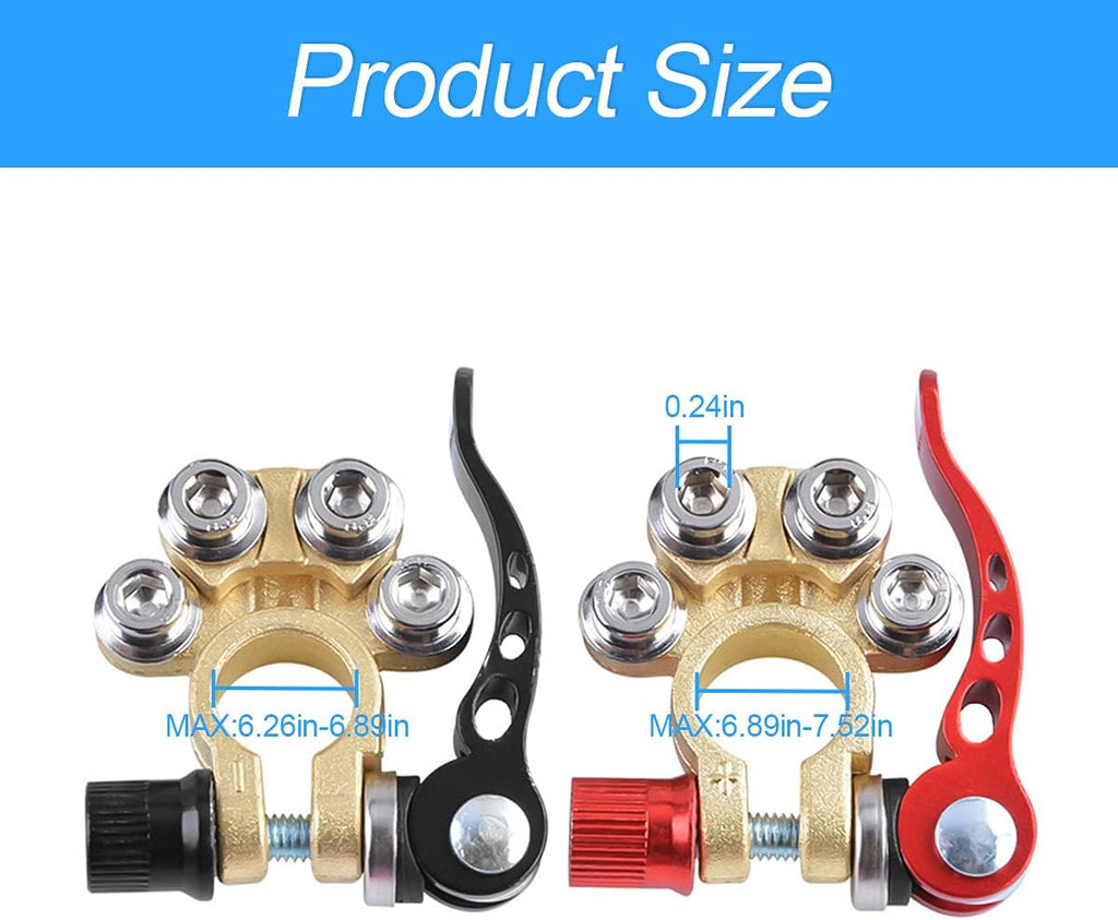 Car Battery Terminal 2 Pcs 4 Way