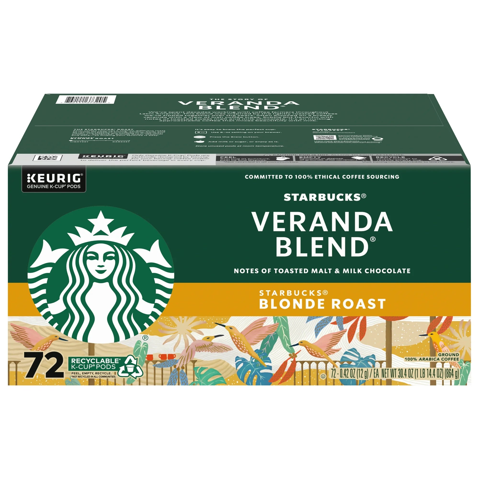 Starbucks Veranda Blend 72 pods