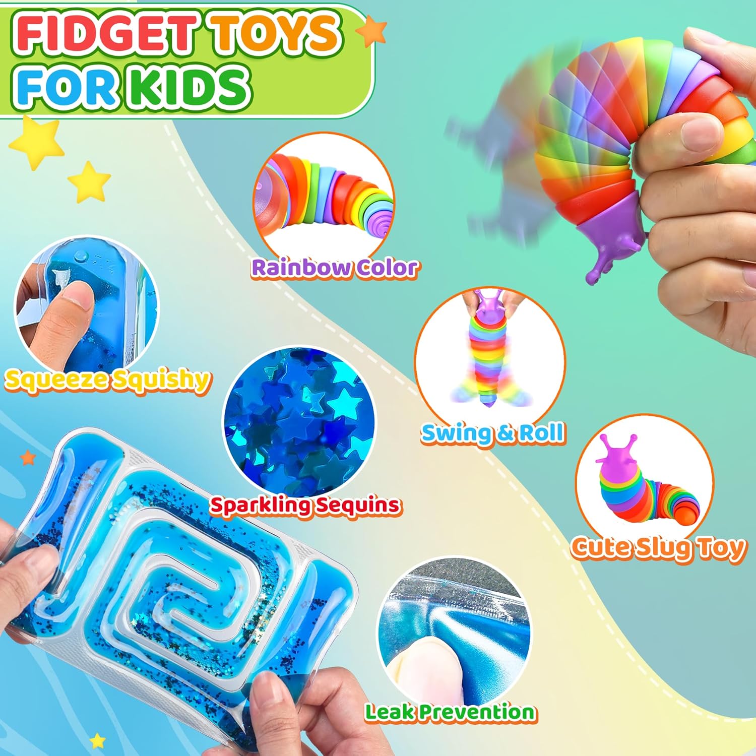 Christmas Stuffer for Toddler Kids  Toys for Autistic Children Set, Autism Fidget Toys Pack Calm Down Travel Essential Toys for Age 1 2 3 4 5 Years ADHD Stress Anxiety Boys Girls
