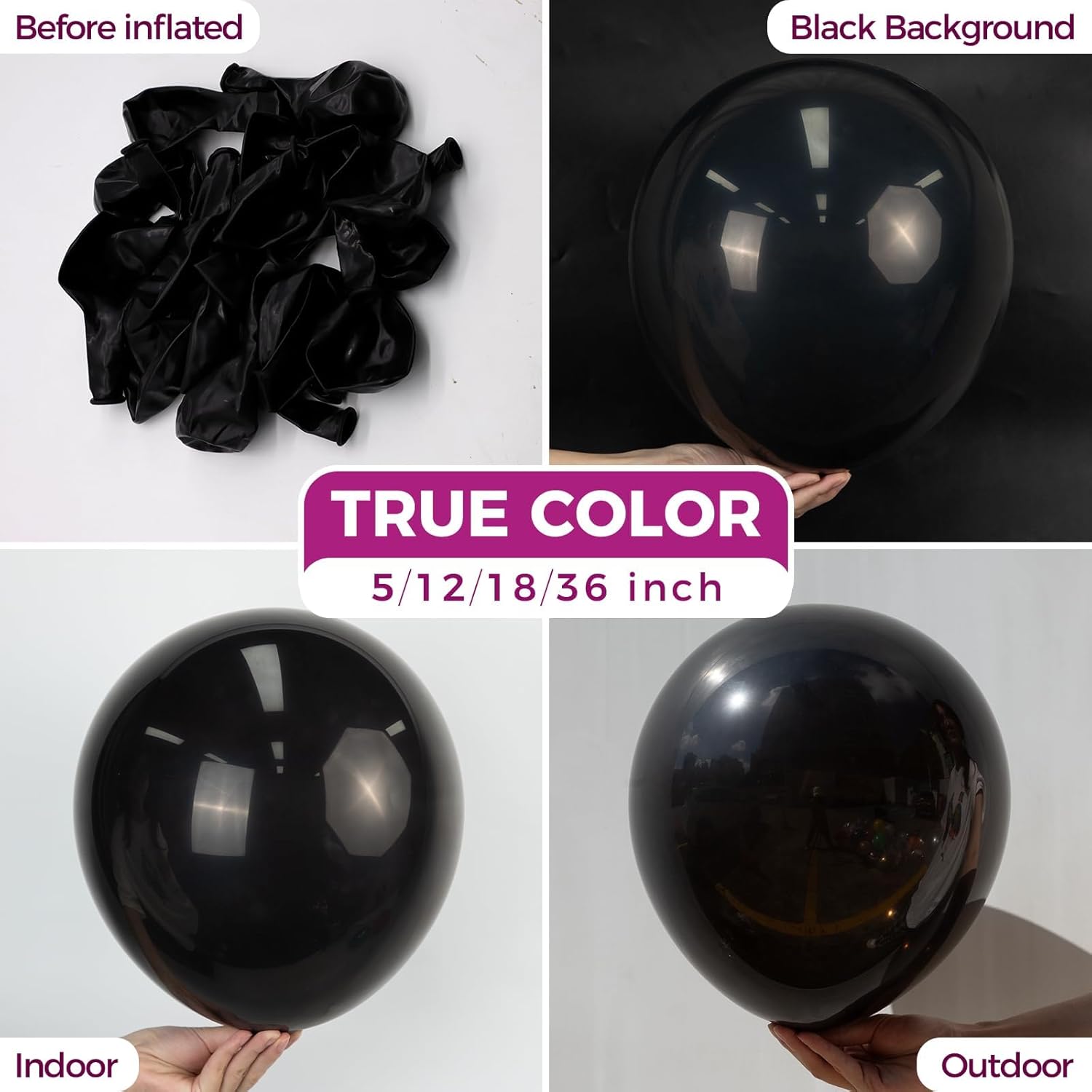 Bezente Black Balloons Latex Party Balloons - 100 Pack 12 inch Round Helium Balloons for Birthday Graduation Casino Gaming Anniversary Black History Month Themed Party Decorations 2026