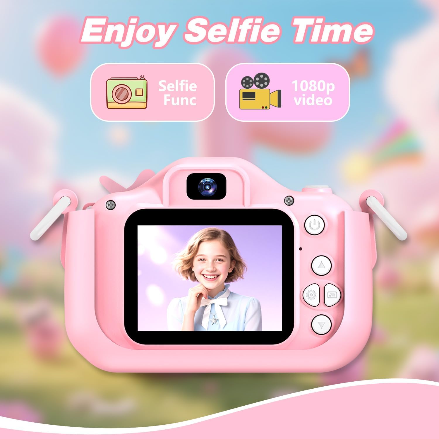 Goopow Kids Camera Toys for 3-8 Year Old Girls Boys,Children Digital Video Camcorder Camera with Cartoon Soft Cover, Best Birthday Festival Gift for Kids - 32G SD Card Included