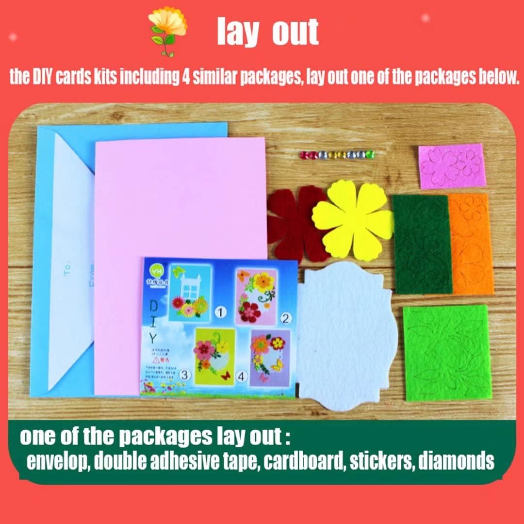 Card Making Kits DIY Handmade Greeting Card Kits for Kids, Christmas Card Folded Cards and Matching Envelopes Thank You Card Art Crafts Crafty Set Gifts for Girls & Boys