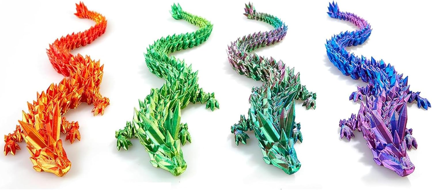 12inch 3D Printed Dragon Egg,Mystery Crystal Dragon Fidget Toys,Articulated Dragon,Home Desk Decor Easter Surprise Dinosaur Eggs,Adults Fidget Toys for Autism/ADHD (Laser Purple)