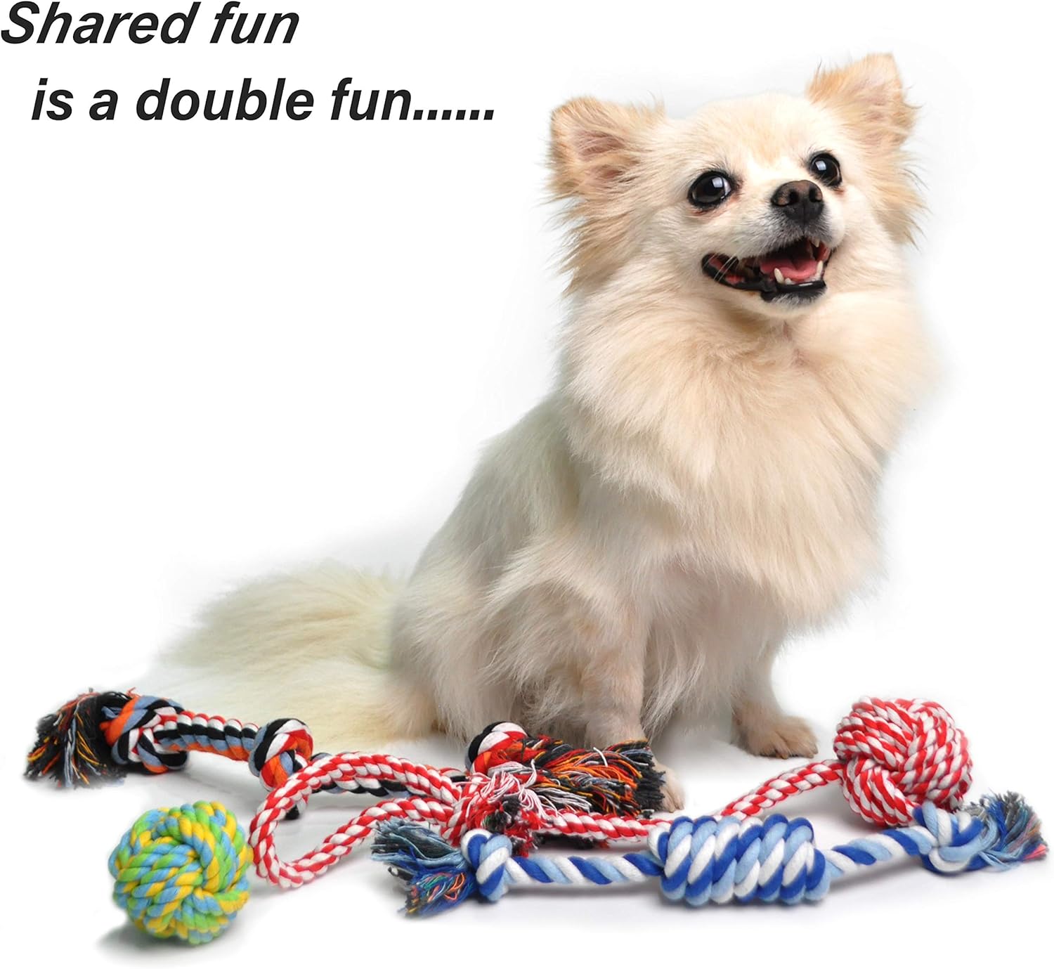 Dog Rope Toys 4 Pack, Puppy Teething Sturdy Cotton Chew Tug Ropes Indoor/Outdoor, Exercise Interactive Tug O'War Toys Set for Boredom Small-Meidum Dogs