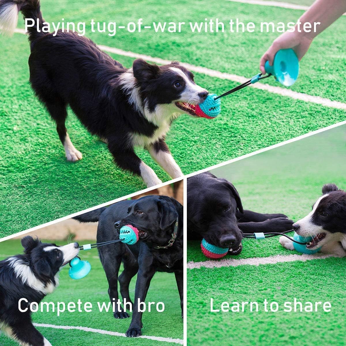 Interactive Dog Toys Tug of War, Mentally Stimulating Toys for Dog, Puppy Teething Toys for Boredom to Keep Them Busy, Dog Puzzle Treat Food Dispensing Ball Toy for Small Medium Dogs