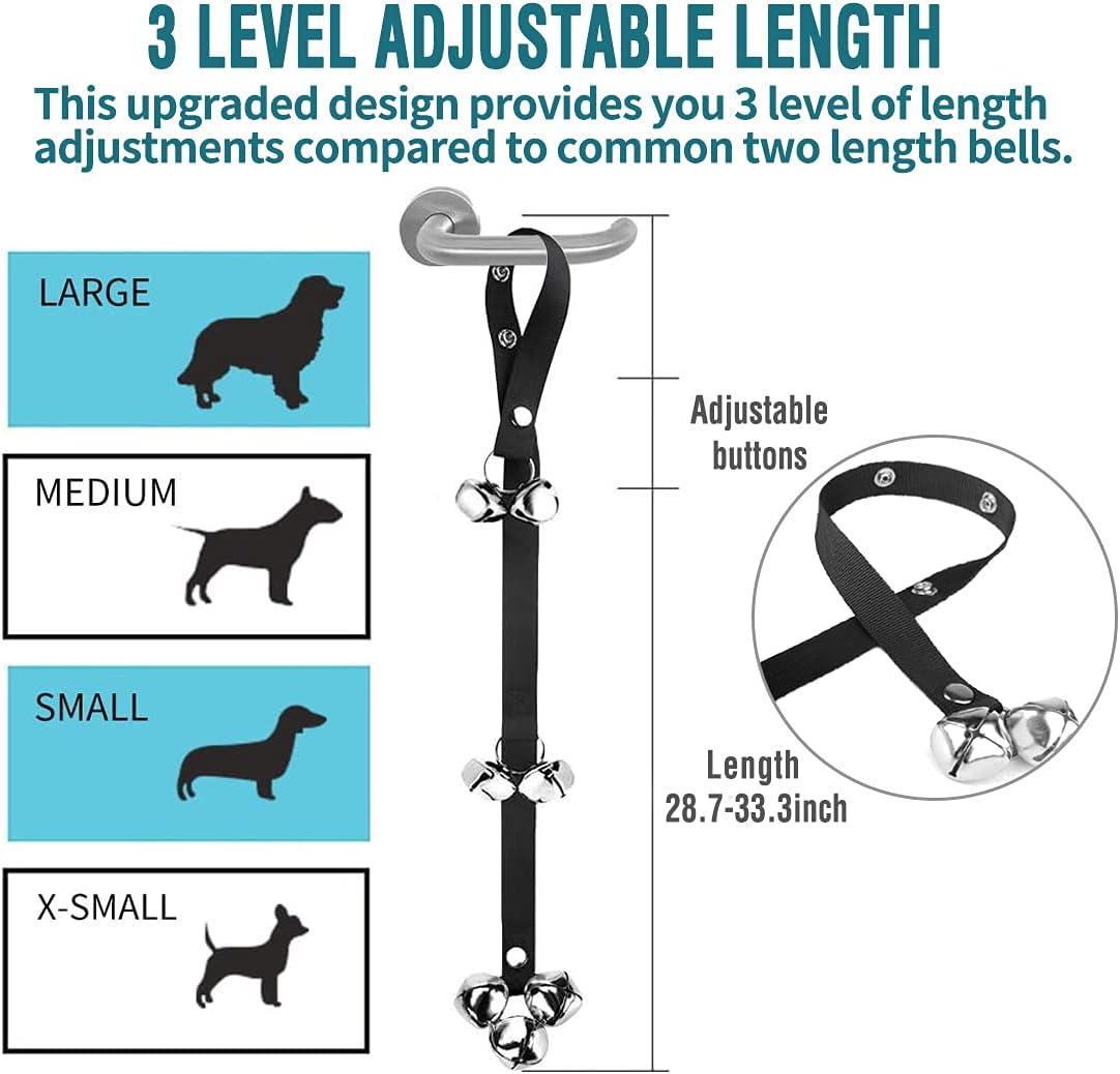 Dog Doorbells Premium Quality Training Potty Great Dog Bells Adjustable Door Bell Dog Bells for Potty Training Your Puppy The Easy Way - 7 Extra Large Loud 1.4 DoorBells