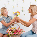 Flower Bouquet Craft Kit - 24Pcs Mother's Day Flower Bouquet Craft for Kids Make Your Own Bunch of Flowers Teacher Appreciation Week DIY Thankful Gift Set School Classroom Home Fun Activities