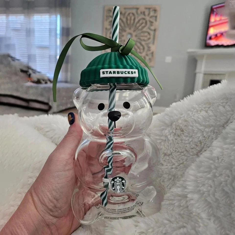 Starbucks Bearista Bear Glass Jar Cold Cup With Straw 2026 Holiday Xmas Gifts