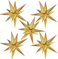 60 Pcs Gold Star Balloons Foil 26 inch Explosion Star Balloon 12 Point Mylar Balloons for New Year Wedding Birthday Baby Shower Party Decoration