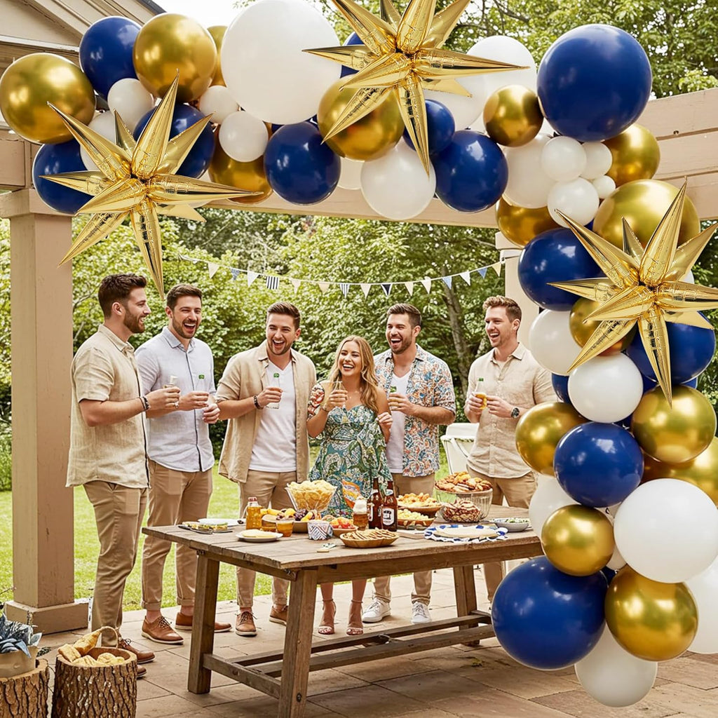 60 Pcs Gold Star Balloons Foil 26 inch Explosion Star Balloon 12 Point Mylar Balloons for New Year Wedding Birthday Baby Shower Party Decoration