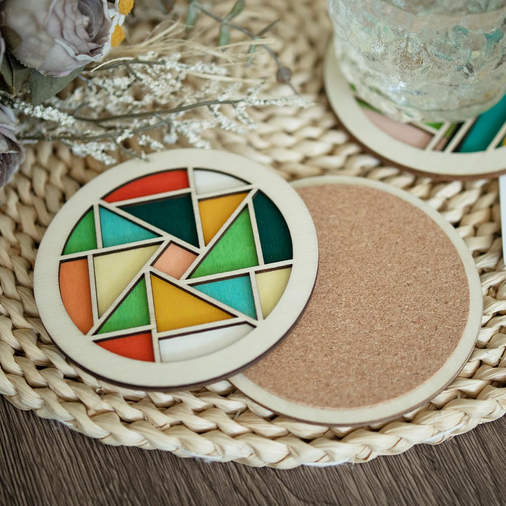 Wooden Coasters Painting Kit, Paint You Own Coaster Wooden Painting Craft Kit for Adults and Beginners Art Craft Supplies (Barn Quilt)