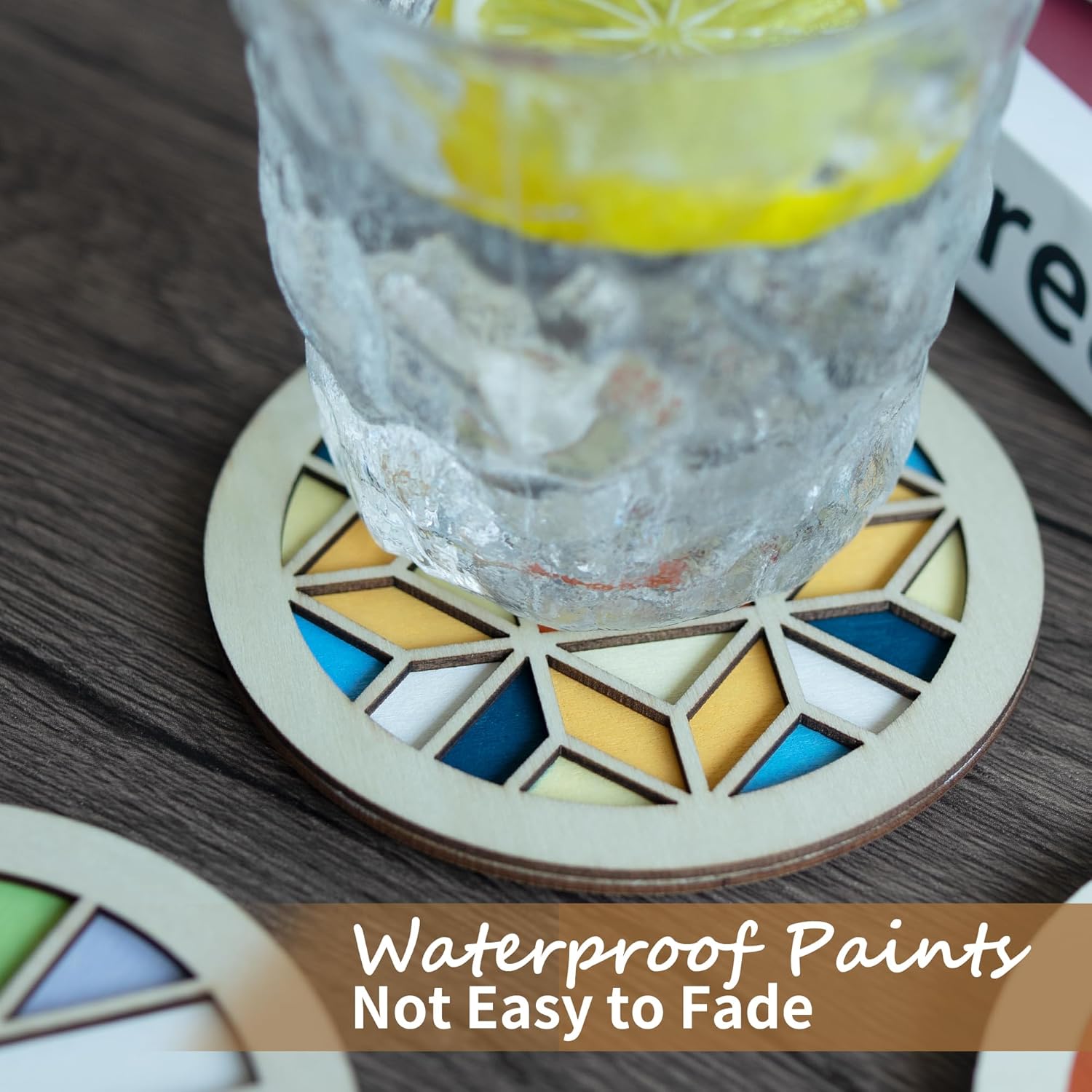 Wooden Coasters Painting Kit, Paint You Own Coaster Wooden Painting Craft Kit for Adults and Beginners Art Craft Supplies (Barn Quilt)