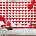 40PCS Valentines Day Decor, Red Heart Banner with Felt Hearts, Hanging Valentines Day Decoration Indoor Outdoor Valentine's Day Party Banner for Wall Fireplace Office Home Decor