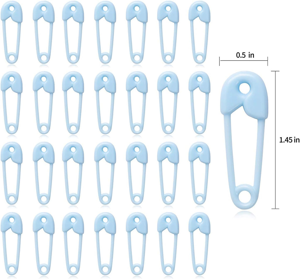 144 Pieces of Plastic Safety Pin Girl Baby Shower Preferred Charm (Blue)