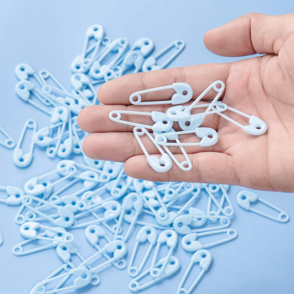 144 Pieces of Plastic Safety Pin Girl Baby Shower Preferred Charm (Blue)