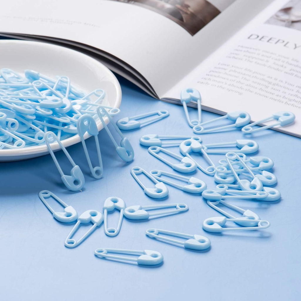 144 Pieces of Plastic Safety Pin Girl Baby Shower Preferred Charm (Blue)