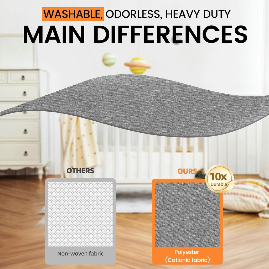 3 Pack Sock Underwear Drawer Organizer Dividers, 64 Cell Fabric Foldable Dresser Organizer for Closet Organizers and Storage Boxes for Organizing Socks, Underwear, Ties (16+24+24 Cell, Gray)