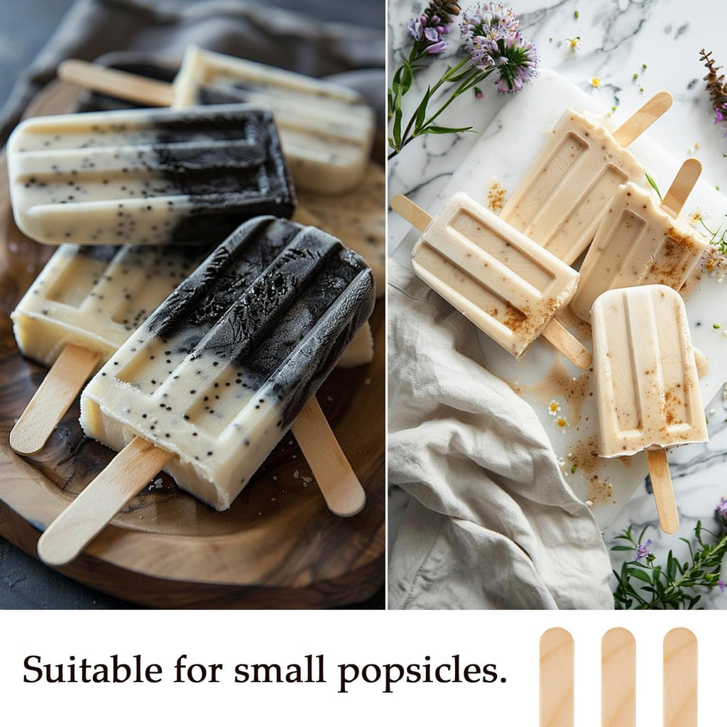 200 Pcs Craft Sticks Ice Cream Sticks Natural Wood Popsicle Craft Sticks 4.5 inch Length Treat Sticks Ice Pop Sticks for DIY Crafts
