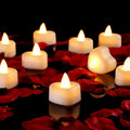 A magic 1000 Pieces Artificial Rose Petals with 12 Heart LED Tea Lights Candles Kit, Rose Petals and Candles Set for Proposal, Anniversary, Valentine's Day, Special Romantic Night, Wedding Table Decor